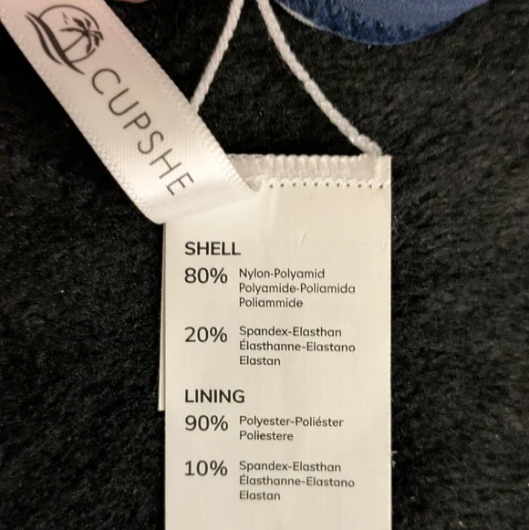 🆕 NWT Cupshe Navy Blue White Tropical Floral Swim Bottoms Large - Picture 8 of 11